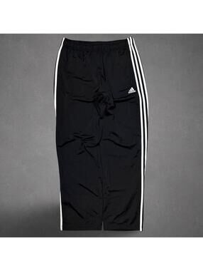 Adidas Black 3 Stripe Track Pants Large